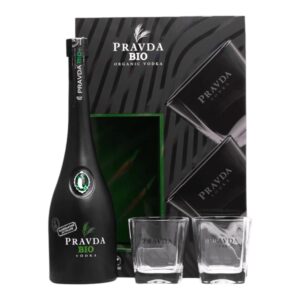 PRAVDA BIO VODKA W/SQUARE 2 GLASS 0,7L 40%